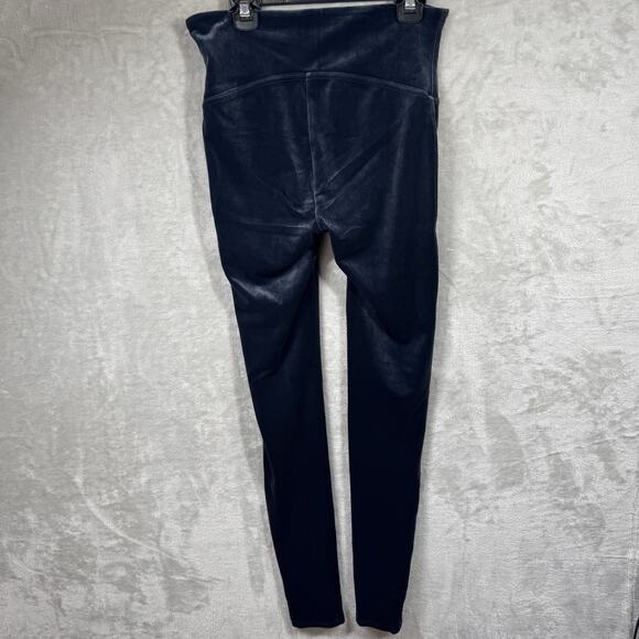 Spanx Velvet Leggings Womens Size Medium NEW Classic Navy Blue Stretch Shaping - Picture 2 of 9